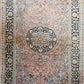 Kaschmir Seidenteppich 182x125 cm florales Medaillon feine Knüpfung