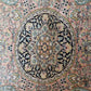 Kaschmir Seidenteppich 182x125 cm florales Medaillon feine Knüpfung