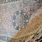 Kaschmir Seidenteppich 182x125 cm florales Medaillon feine Knüpfung