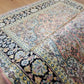 Kaschmir Seidenteppich 182x125 cm florales Medaillon feine Knüpfung