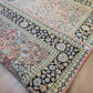 Kaschmir Seidenteppich 182x125 cm florales Medaillon feine Knüpfung
