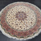 Täbriz Teppich Rund 200 cm Korkwolle mit Seide feine Knüpfkunst