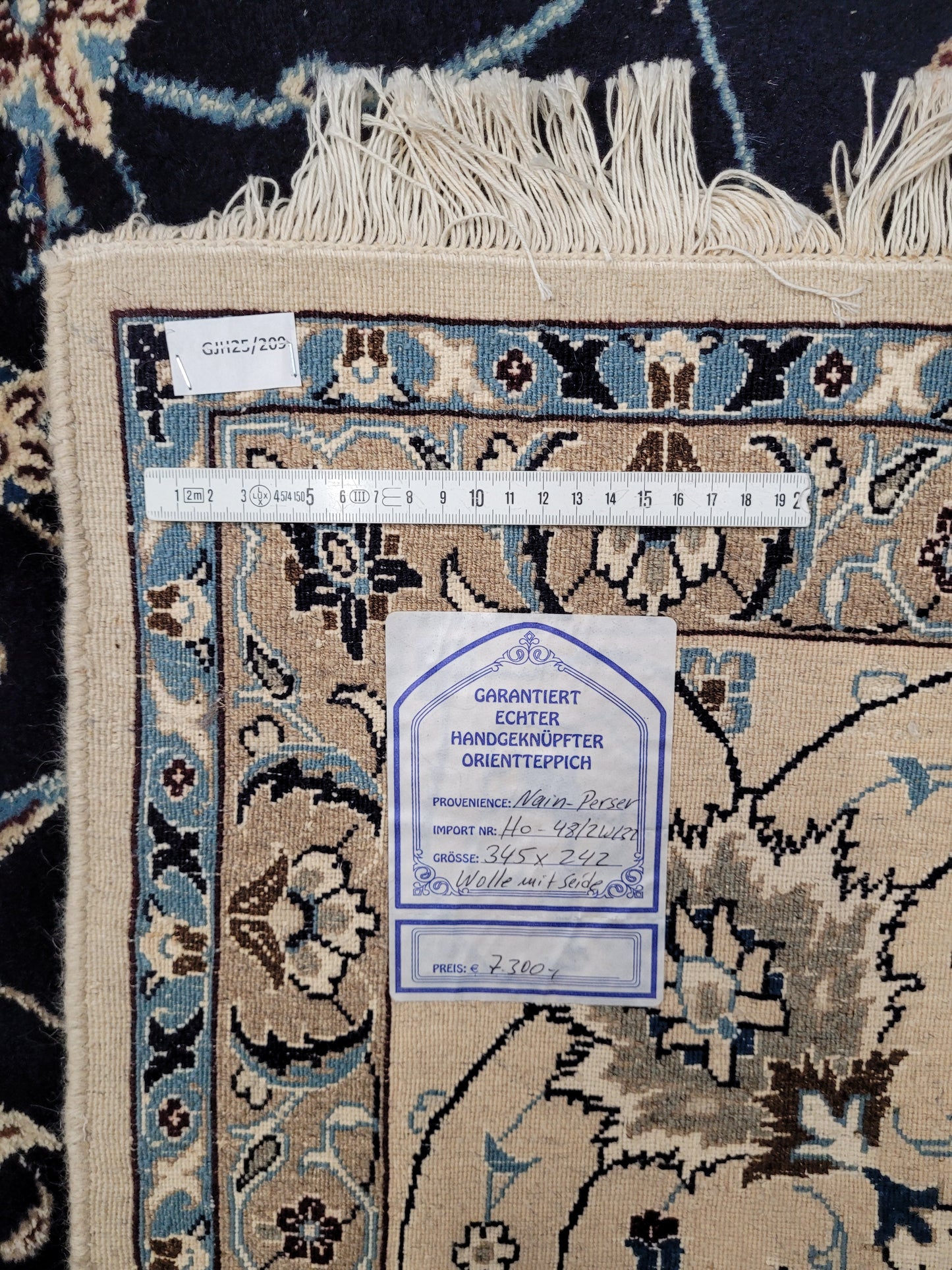 Nain Teppich 340x240 cm feine Wolle mit Seide klassisches Blumenmuster