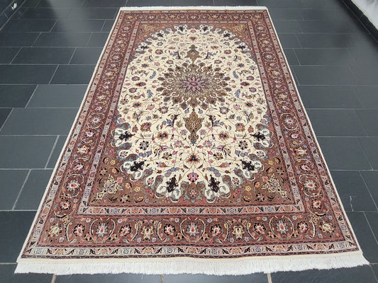 Täbriz Teppich 305x205 cm Korkwolle mit Seidenanteil feine Knüpfung