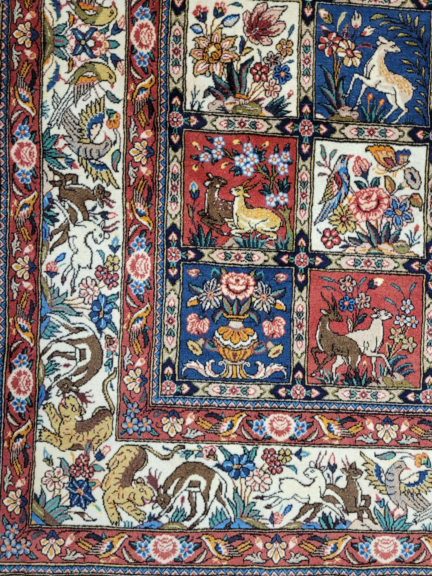 Sarough Teppich 310x200 cm reine Wolle feine Felderknüpfung