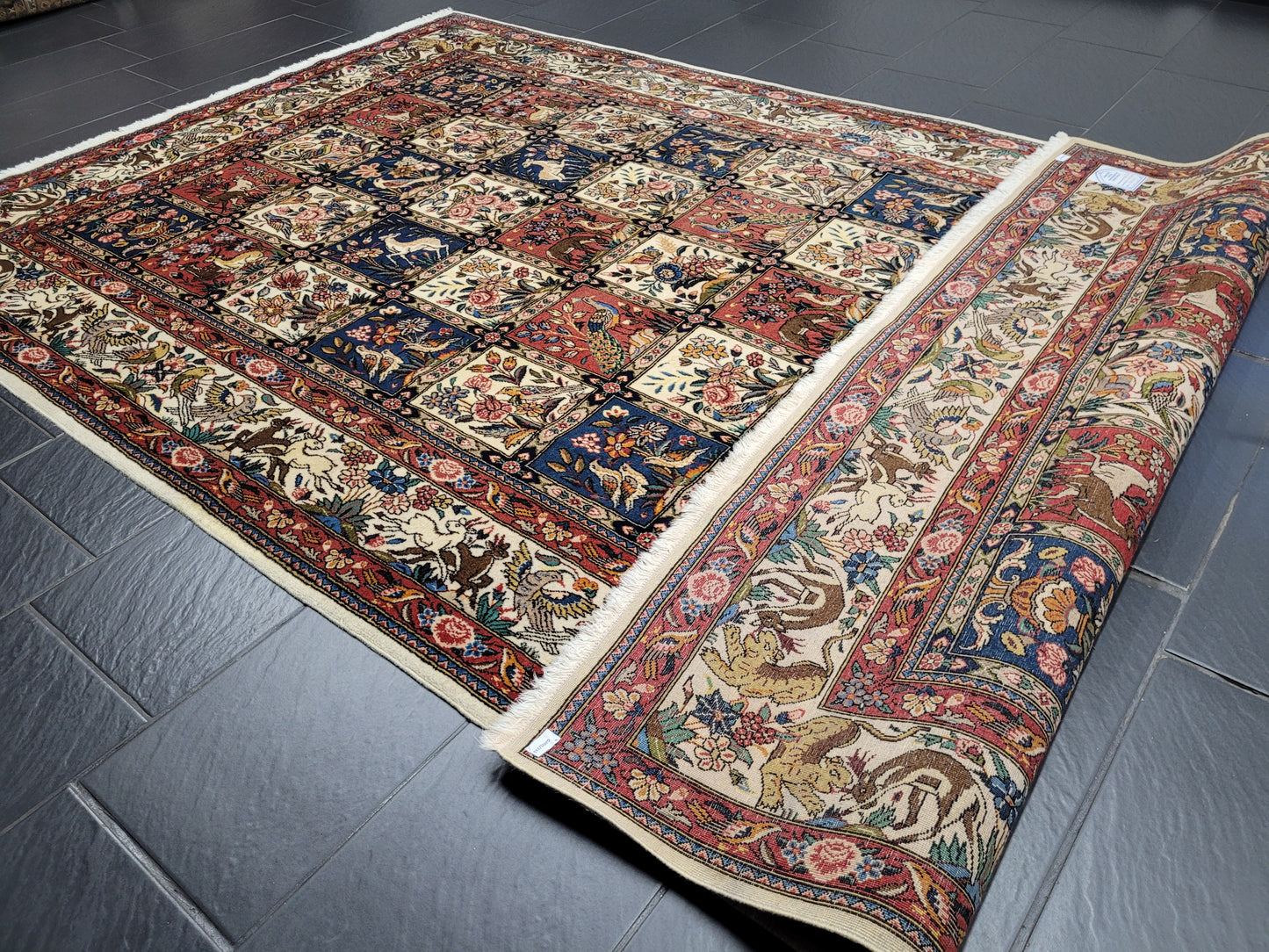 Sarough Teppich 310x200 cm reine Wolle feine Felderknüpfung