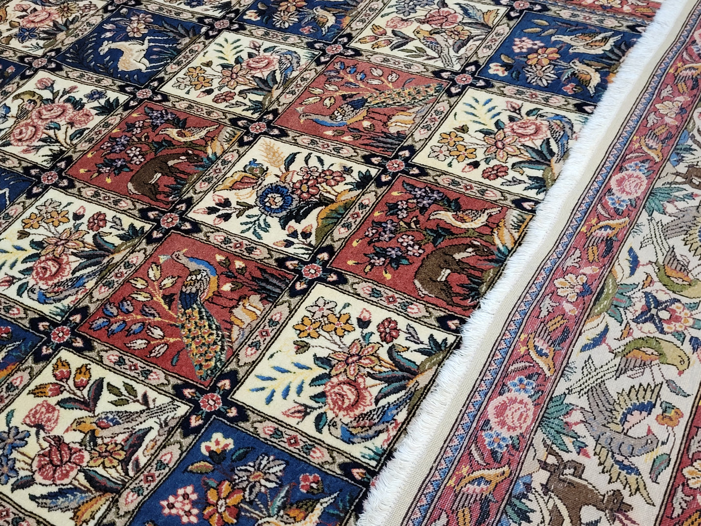 Sarough Teppich 310x200 cm reine Wolle feine Felderknüpfung