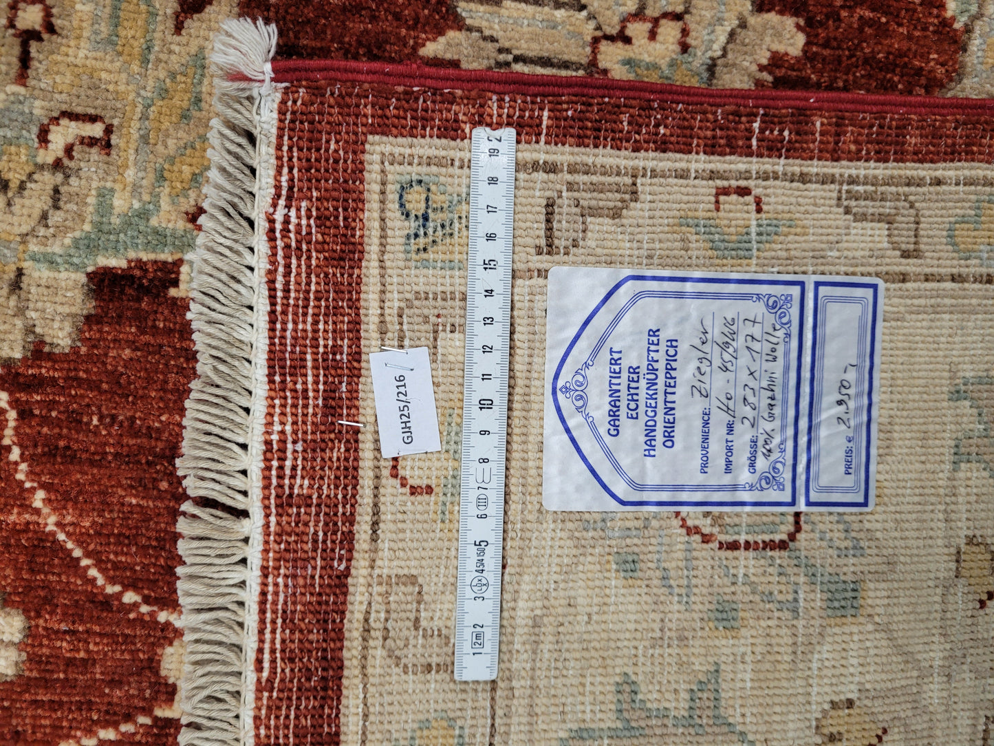 Ziegler Teppich 285x180 cm reine Ghazni Wolle klassisches Design