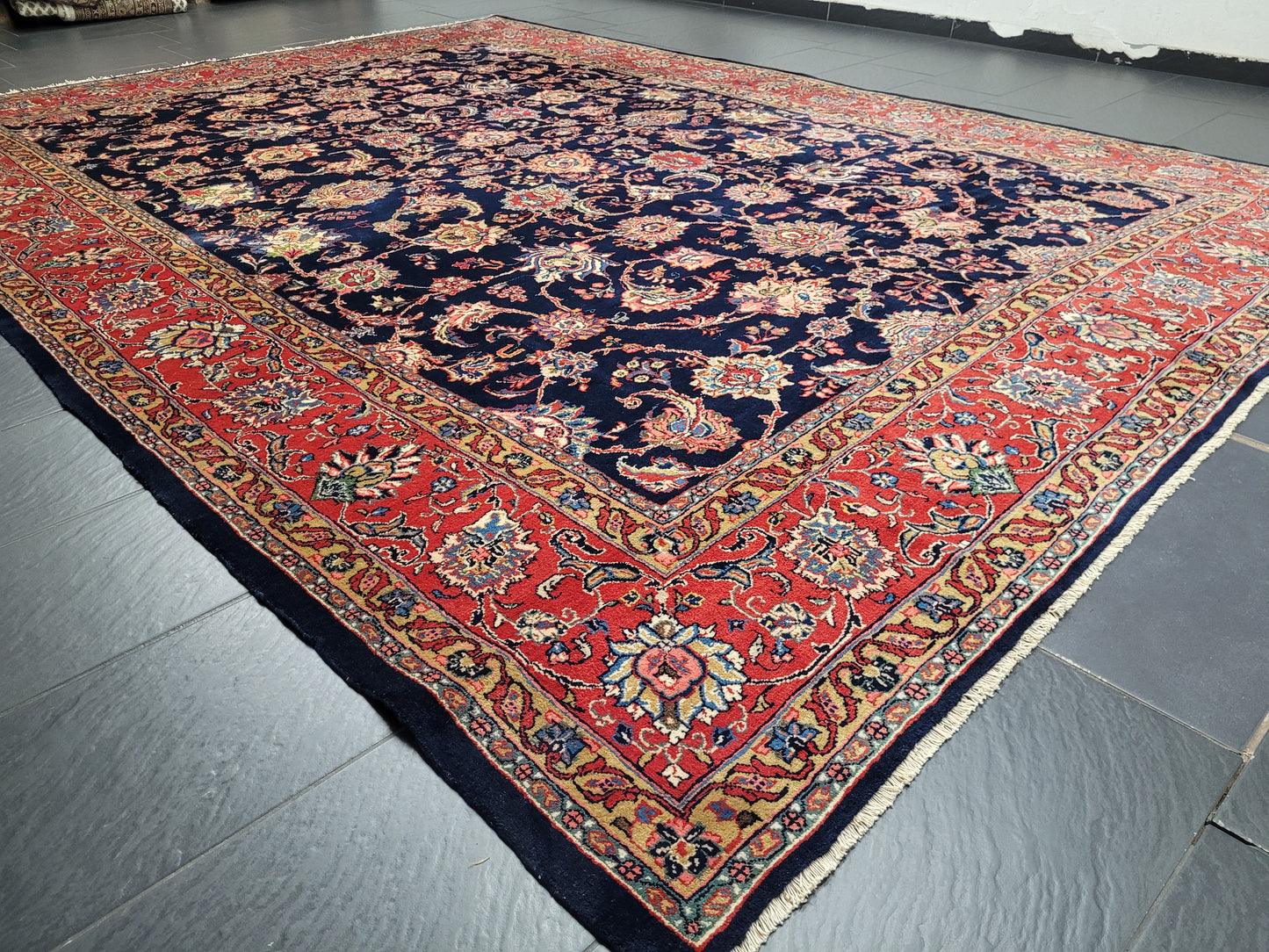 Sarough Teppich 360x266 cm reine Wolle feine Knüpfung klassisches Design