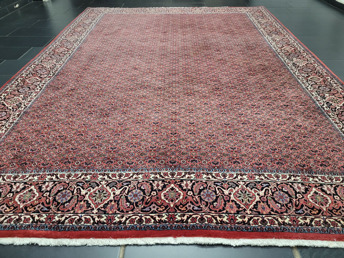 Bidjar Tekab Teppich 350x250 cm feine Korkwolle klassische Knüpfkunst