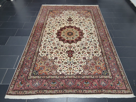 Orientteppich Handgeknüpft Täbriz Korkwolle mit Seidenanteil 310x205 cm