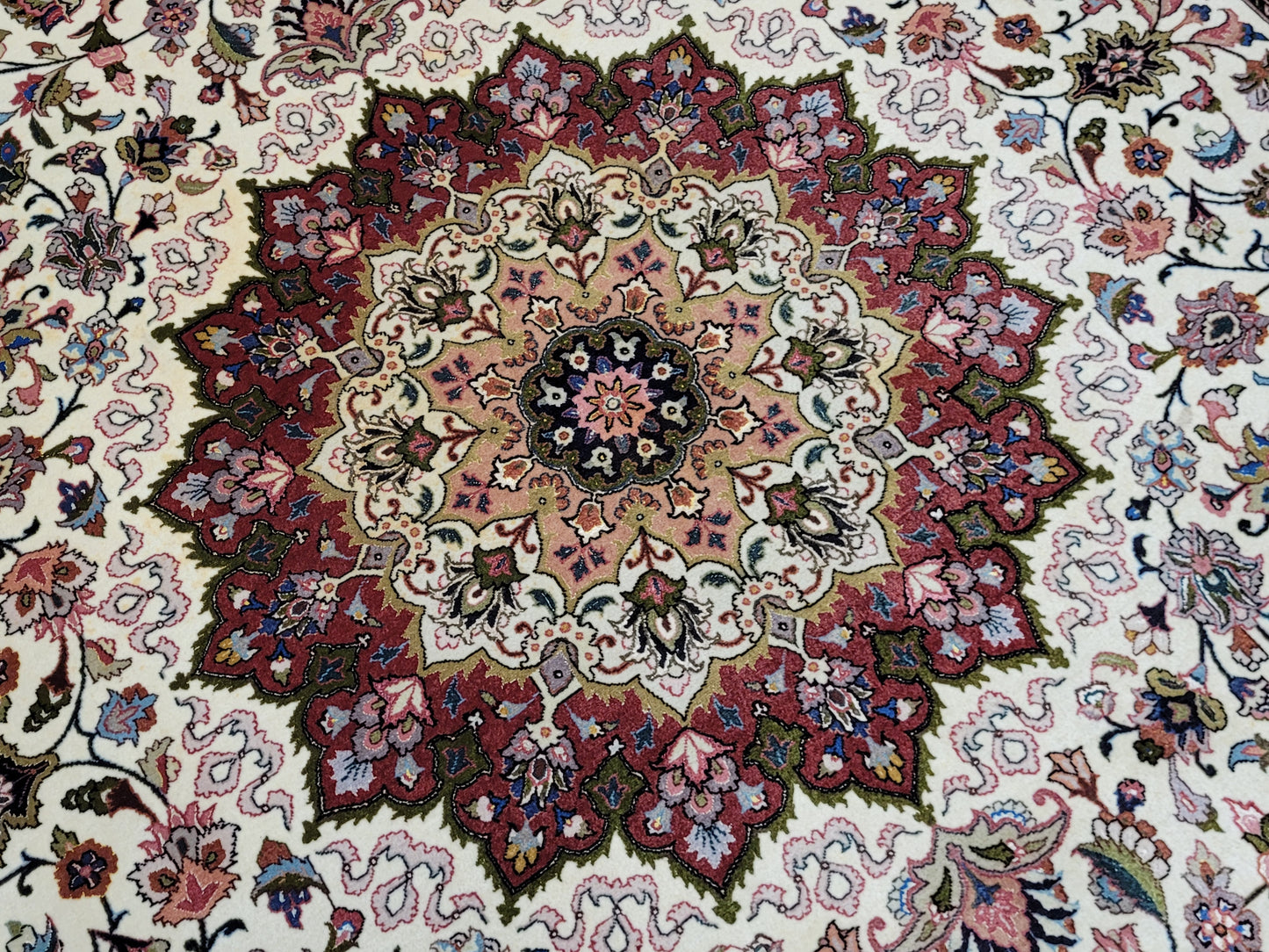 Orientteppich Handgeknüpft Täbriz Korkwolle mit Seidenanteil 310x205 cm