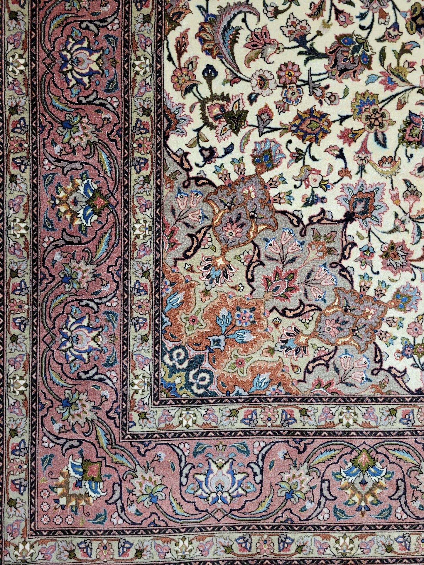 Orientteppich Handgeknüpft Täbriz Korkwolle mit Seidenanteil 310x205 cm