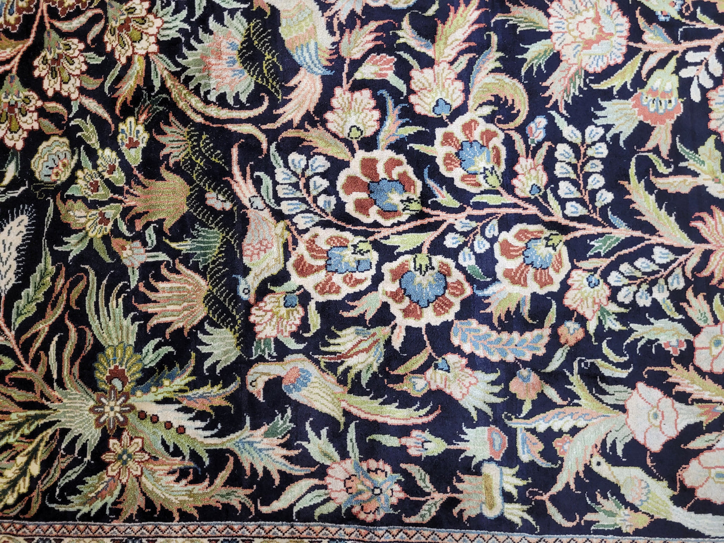 Hereke Seidenteppich Handgeknüpft Paradiesgarten Motiv 245x155cm