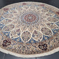 Nain Teppich Rund Seide und Wolle fein geknüpft 245 cm Unikat