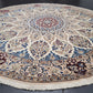 Nain Teppich Rund Seide und Wolle fein geknüpft 245 cm Unikat