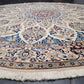 Nain Teppich Rund Seide und Wolle fein geknüpft 245 cm Unikat