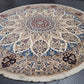 Nain Teppich Rund Seide und Wolle fein geknüpft 245 cm Unikat
