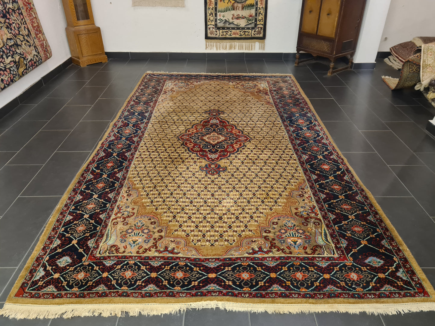 Perserteppich Orientteppich Handgeknüpfter Teppich Täbris 353x207cm