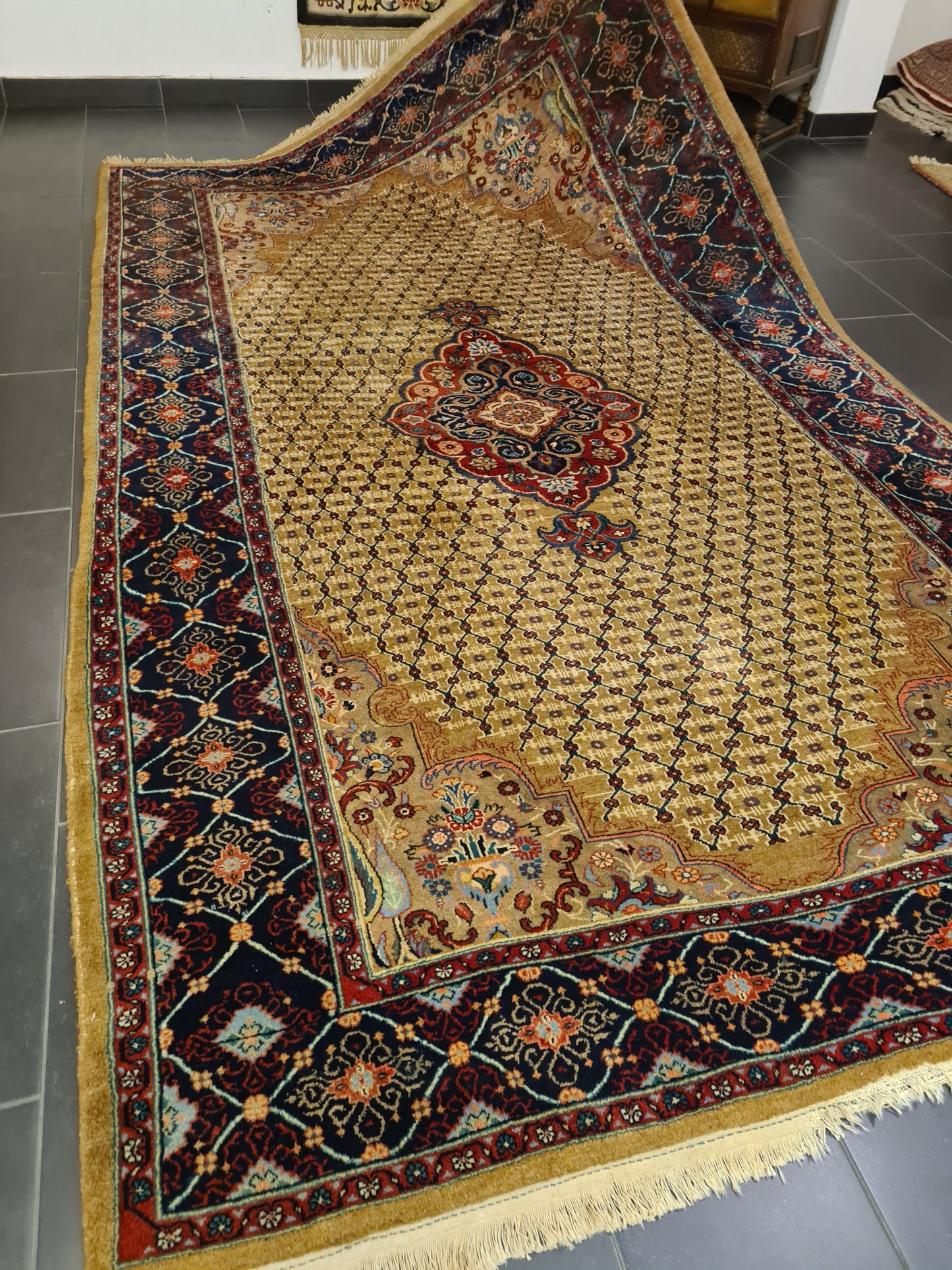 Perserteppich Orientteppich Handgeknüpfter Teppich Täbris 353x207cm