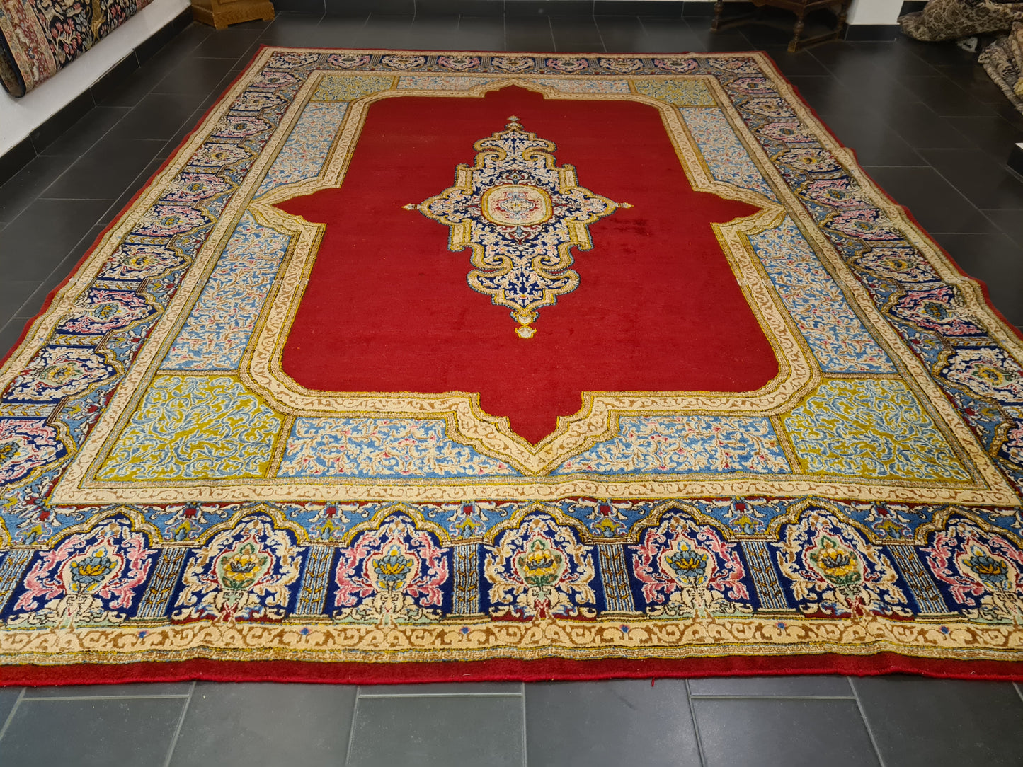 Perserteppich Orientteppich Handgeknüpfter Teppich Kirman 400x300cm