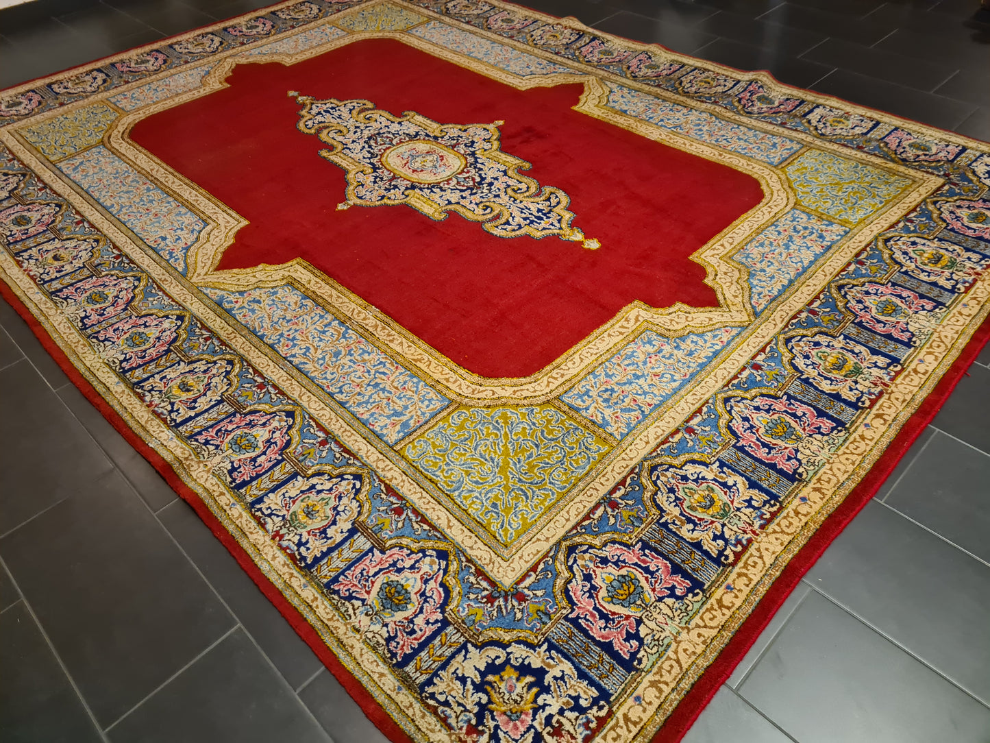 Perserteppich Orientteppich Handgeknüpfter Teppich Kirman 400x300cm