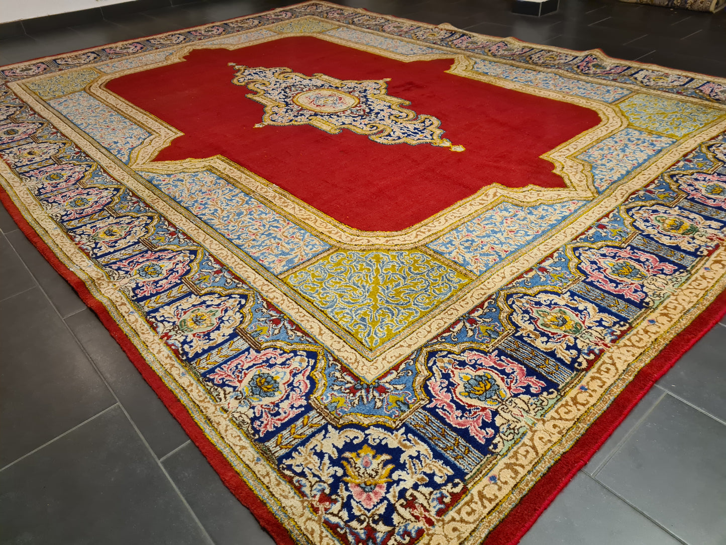 Perserteppich Orientteppich Handgeknüpfter Teppich Kirman 400x300cm