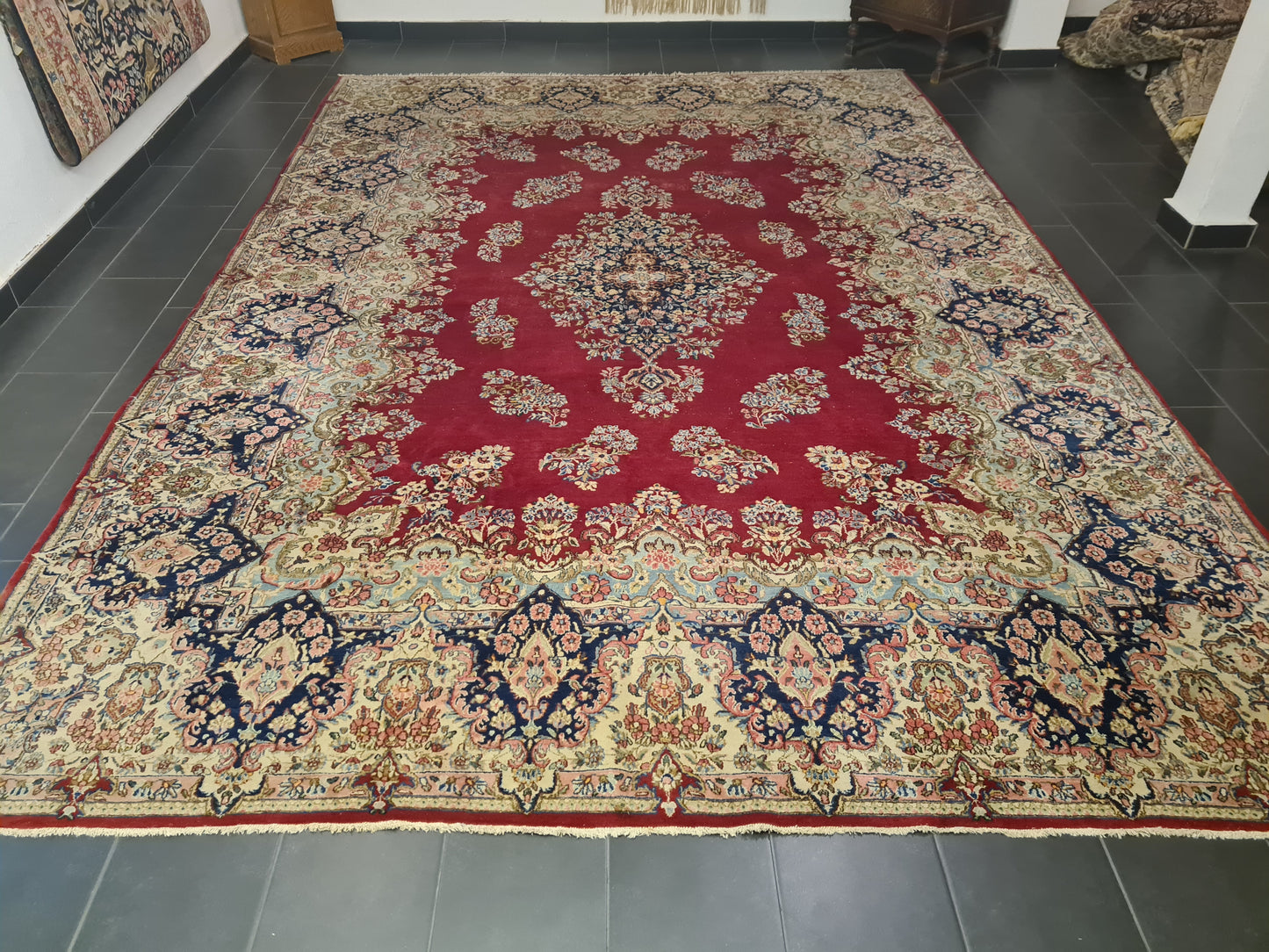 Perserteppich Orientteppich Handgeknüpfter Teppich Kirman 435x300cm