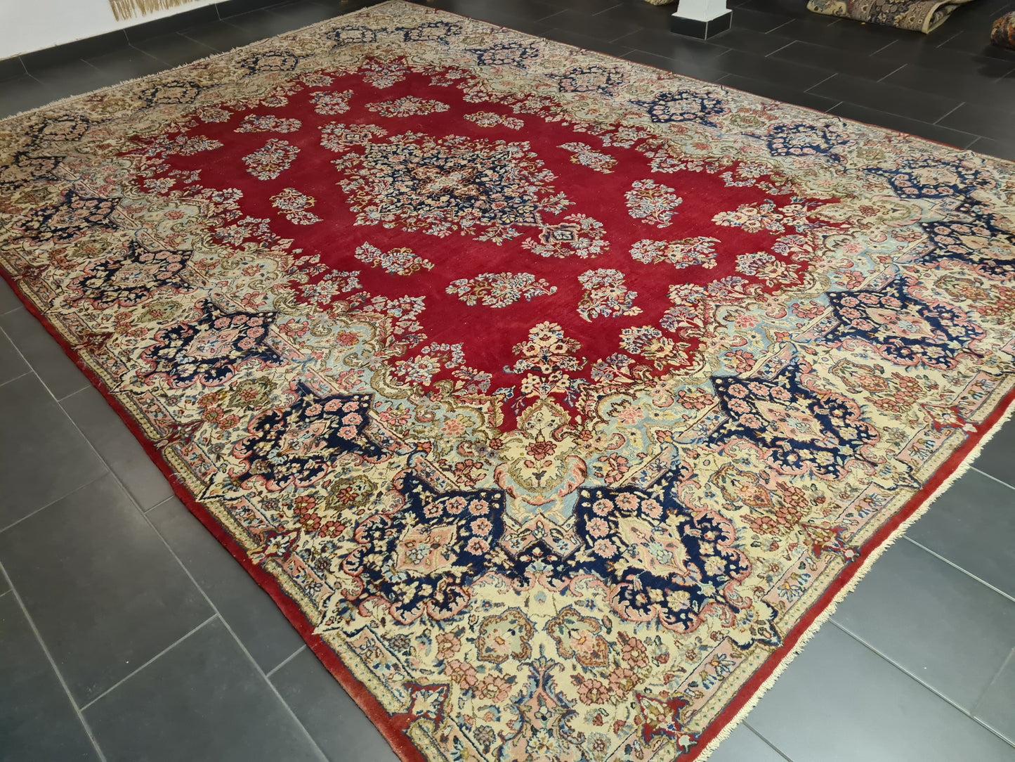 Perserteppich Orientteppich Handgeknüpfter Teppich Kirman 435x300cm