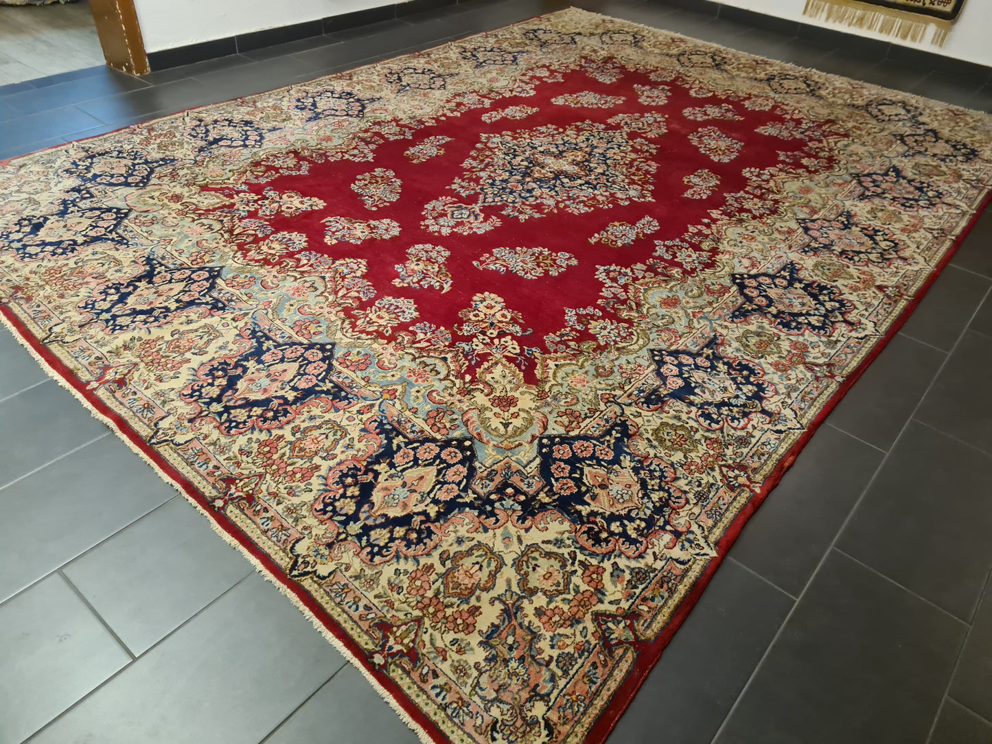 Perserteppich Orientteppich Handgeknüpfter Teppich Kirman 435x300cm