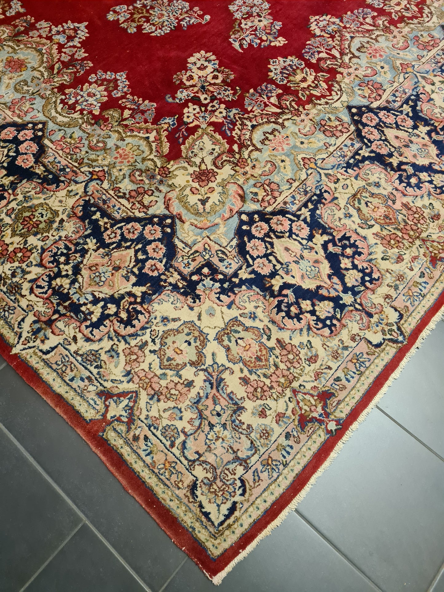 Perserteppich Orientteppich Handgeknüpfter Teppich Kirman 435x300cm