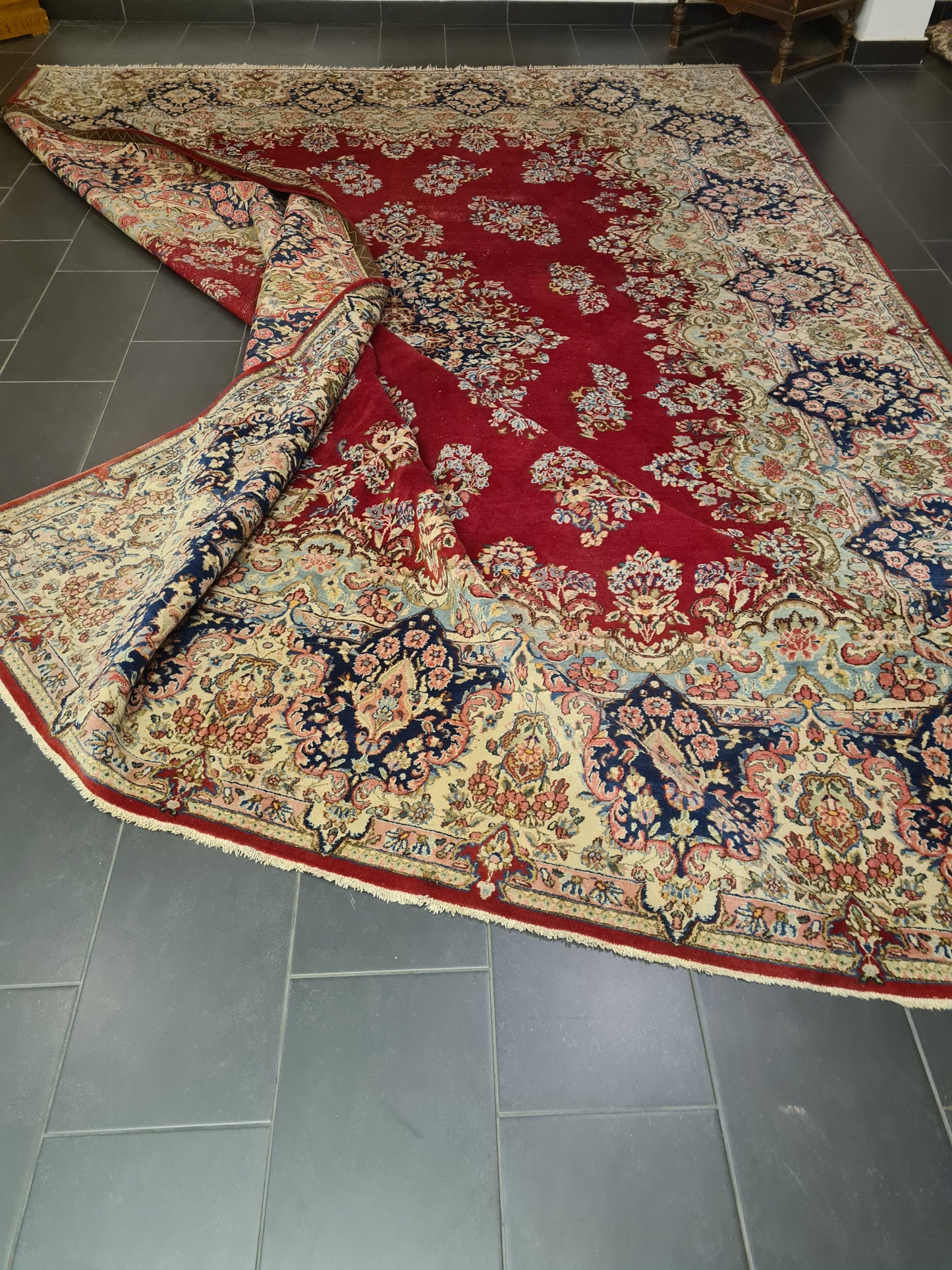 Perserteppich Orientteppich Handgeknüpfter Teppich Kirman 435x300cm
