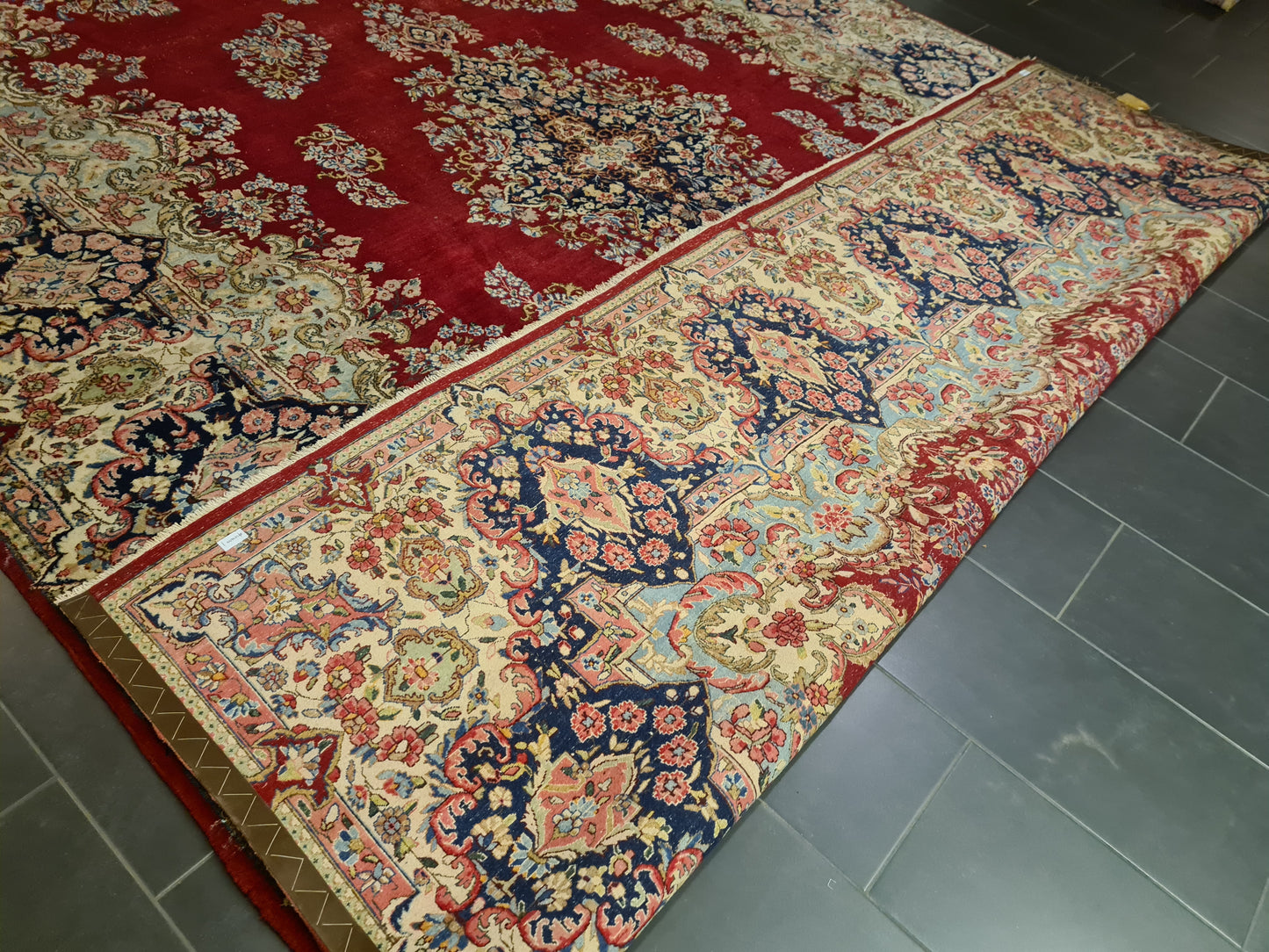 Perserteppich Orientteppich Handgeknüpfter Teppich Kirman 435x300cm