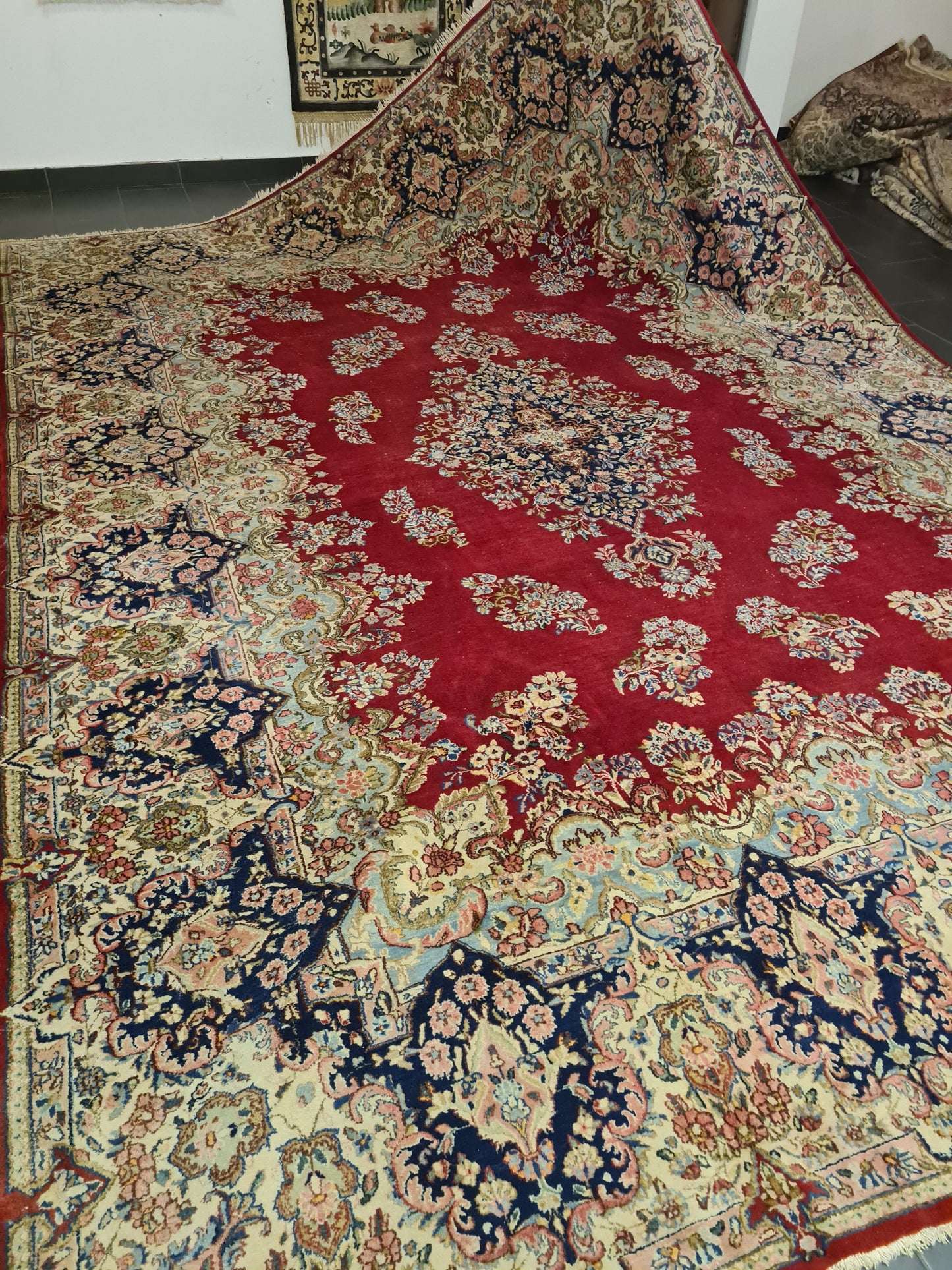 Perserteppich Orientteppich Handgeknüpfter Teppich Kirman 435x300cm