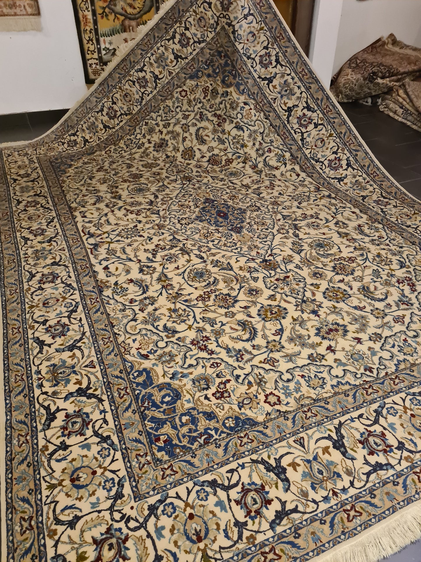 Perserteppich Orientteppich Handgeknüpfter Teppich Nain 355x250cm