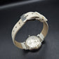 Elegante Damen Uhr mit Strassbesatz und weißem Armband