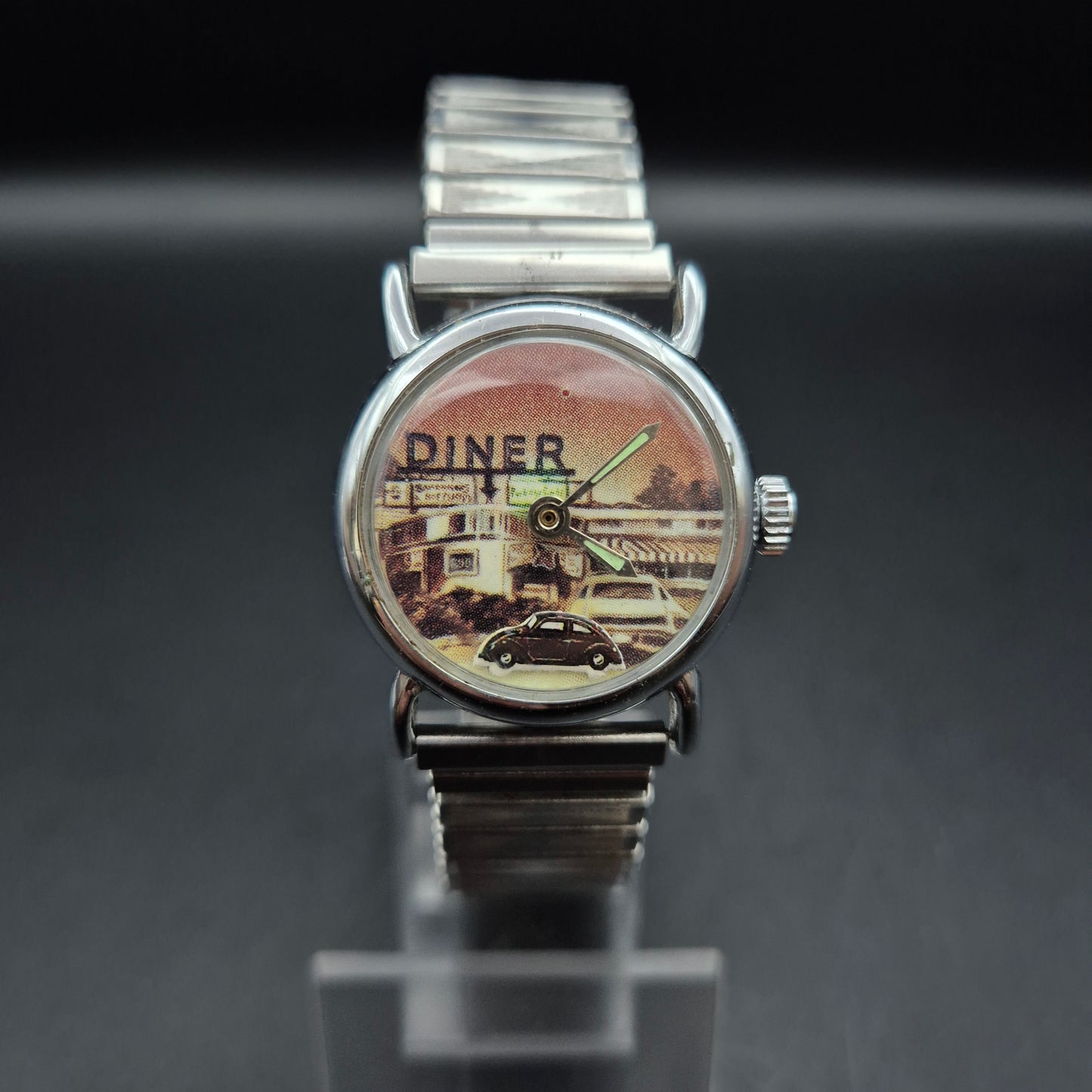 Vintage Retro Uhr Diner – Damen/Herren Quarzuhr mit Nostalgie-Motiv