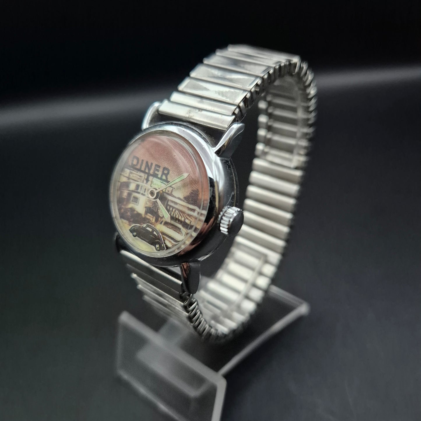 Vintage Retro Uhr Diner – Damen/Herren Quarzuhr mit Nostalgie-Motiv