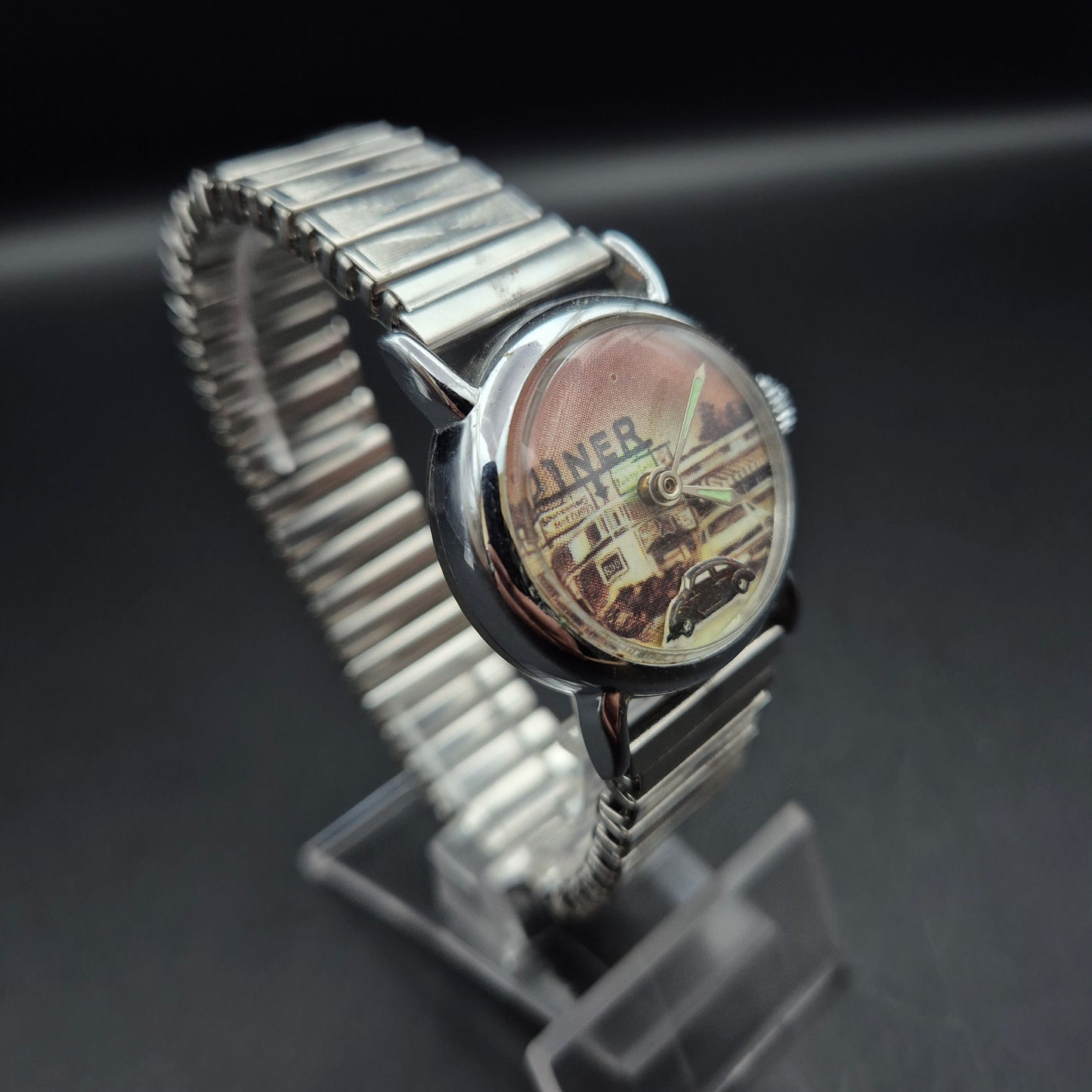 Vintage Retro Uhr Diner – Damen/Herren Quarzuhr mit Nostalgie-Motiv