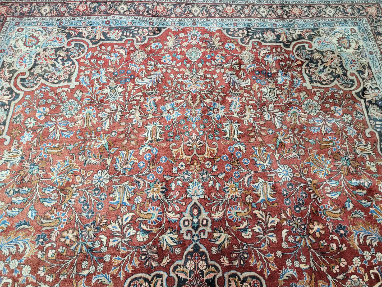 Bidjar Teppich 405x275 cm Korkwolle florales Medaillon Design