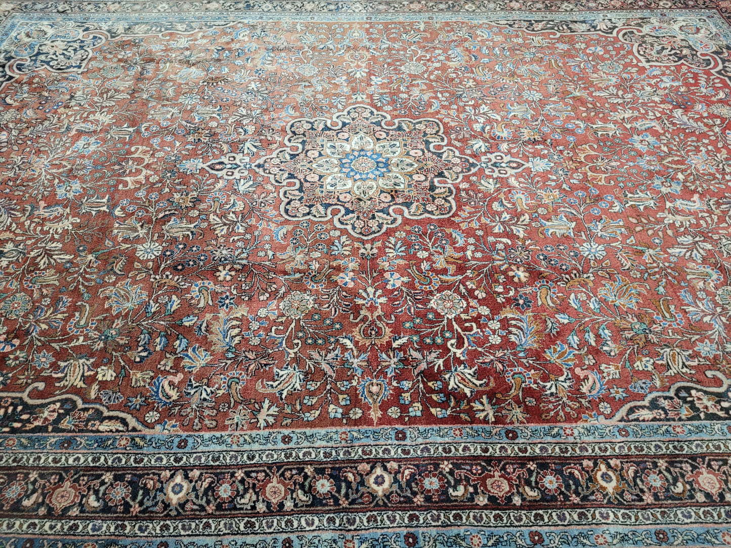 Bidjar Teppich 405x275 cm Korkwolle florales Medaillon Design