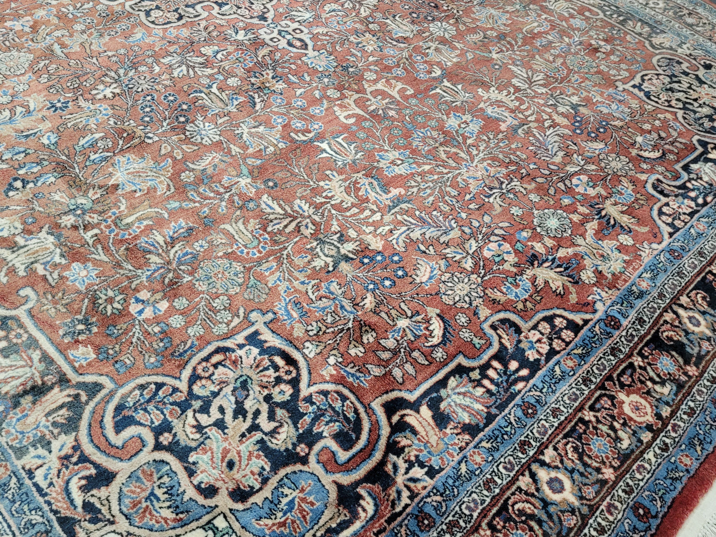 Bidjar Teppich 405x275 cm Korkwolle florales Medaillon Design