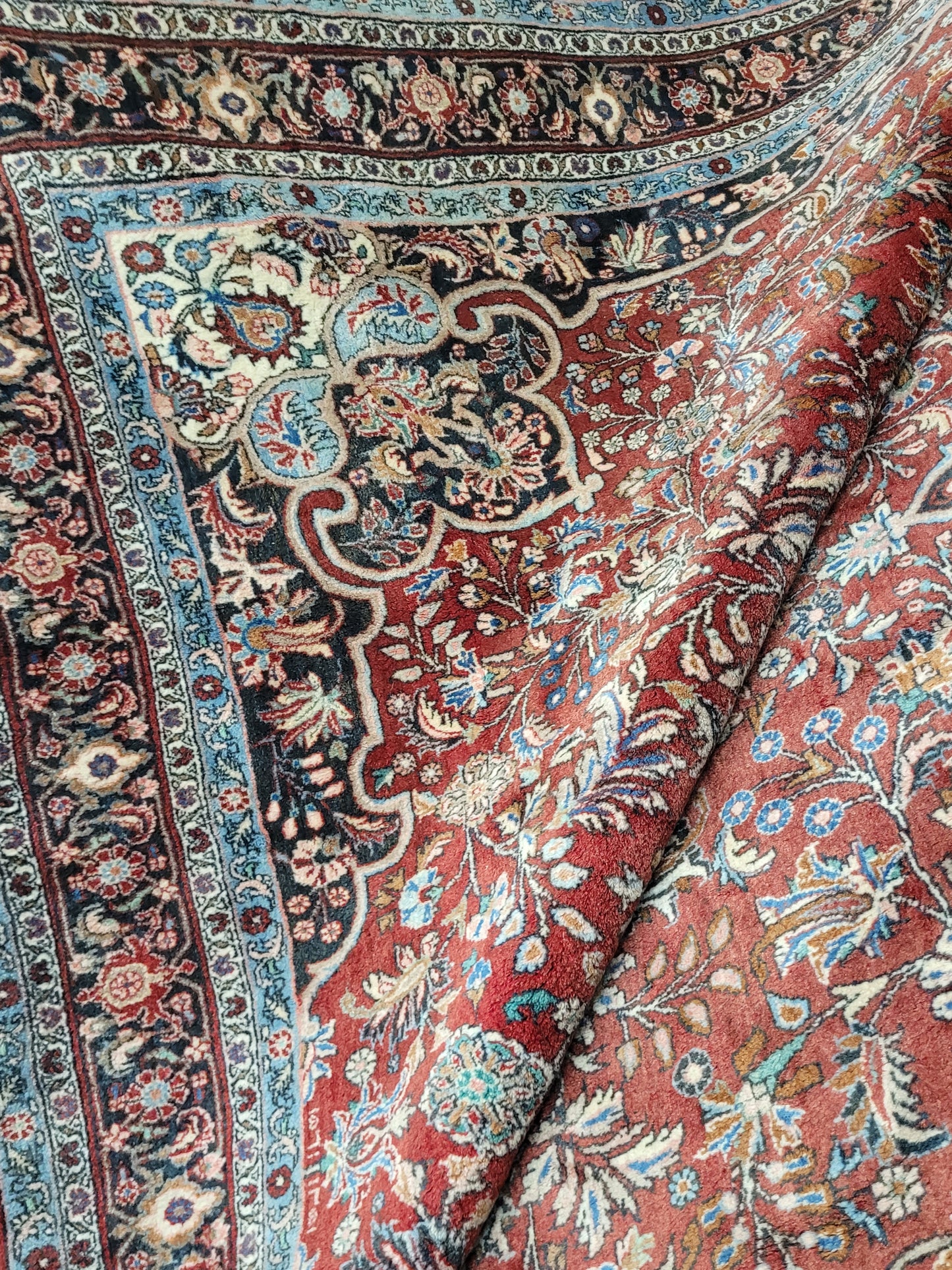 Bidjar Teppich 405x275 cm Korkwolle florales Medaillon Design