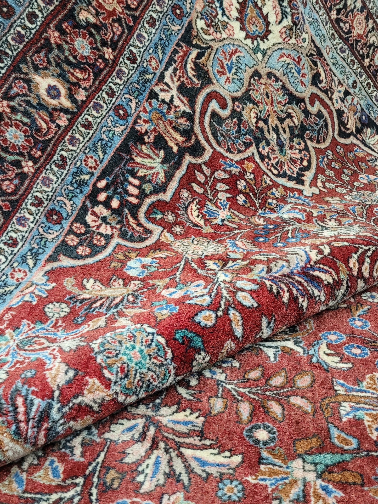 Bidjar Teppich 405x275 cm Korkwolle florales Medaillon Design