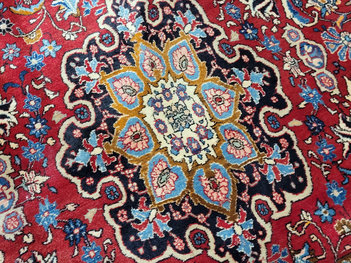 Bidjar Teppich 325x215 cm Korkwolle florales Medaillon Muster