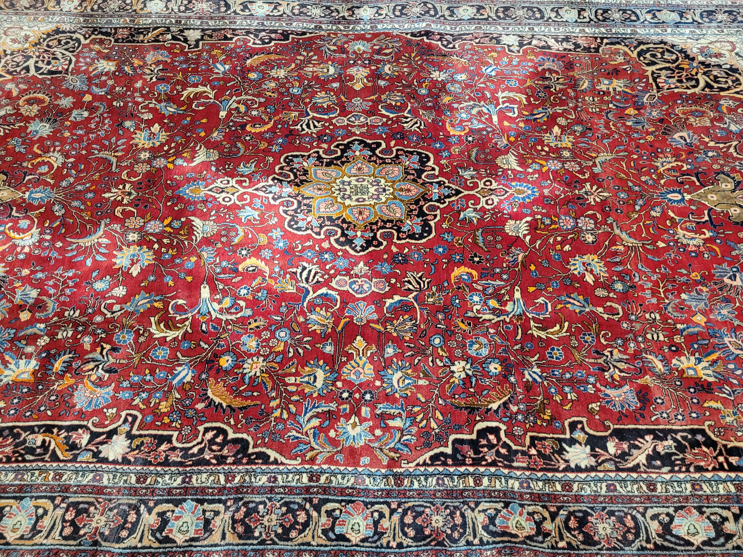 Bidjar Teppich 325x215 cm Korkwolle florales Medaillon Muster