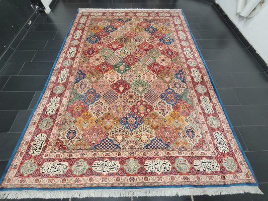 Sarough Teppich 365x270 cm Korkwolle signiert Gartenmuster