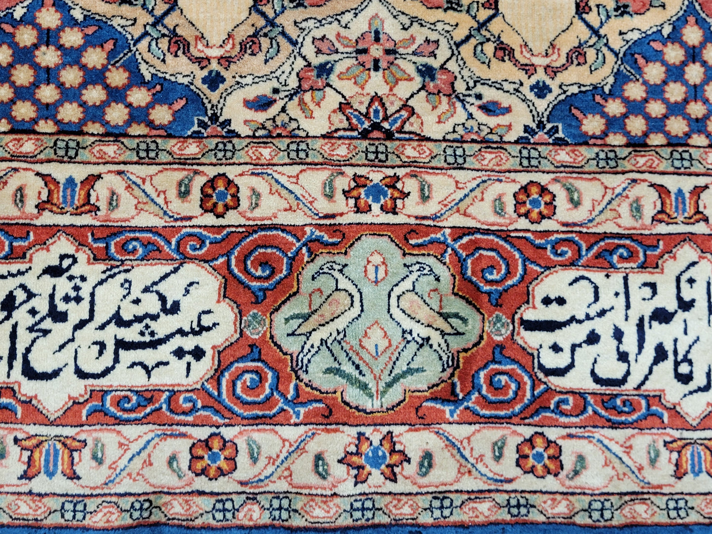 Sarough Teppich 365x270 cm Korkwolle signiert Gartenmuster