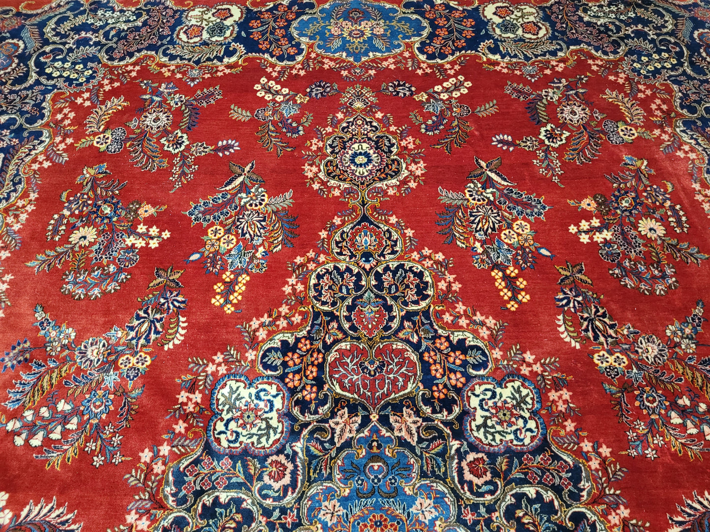 Keschan Teppich 415x320 cm Korkwolle florales Medaillon Design