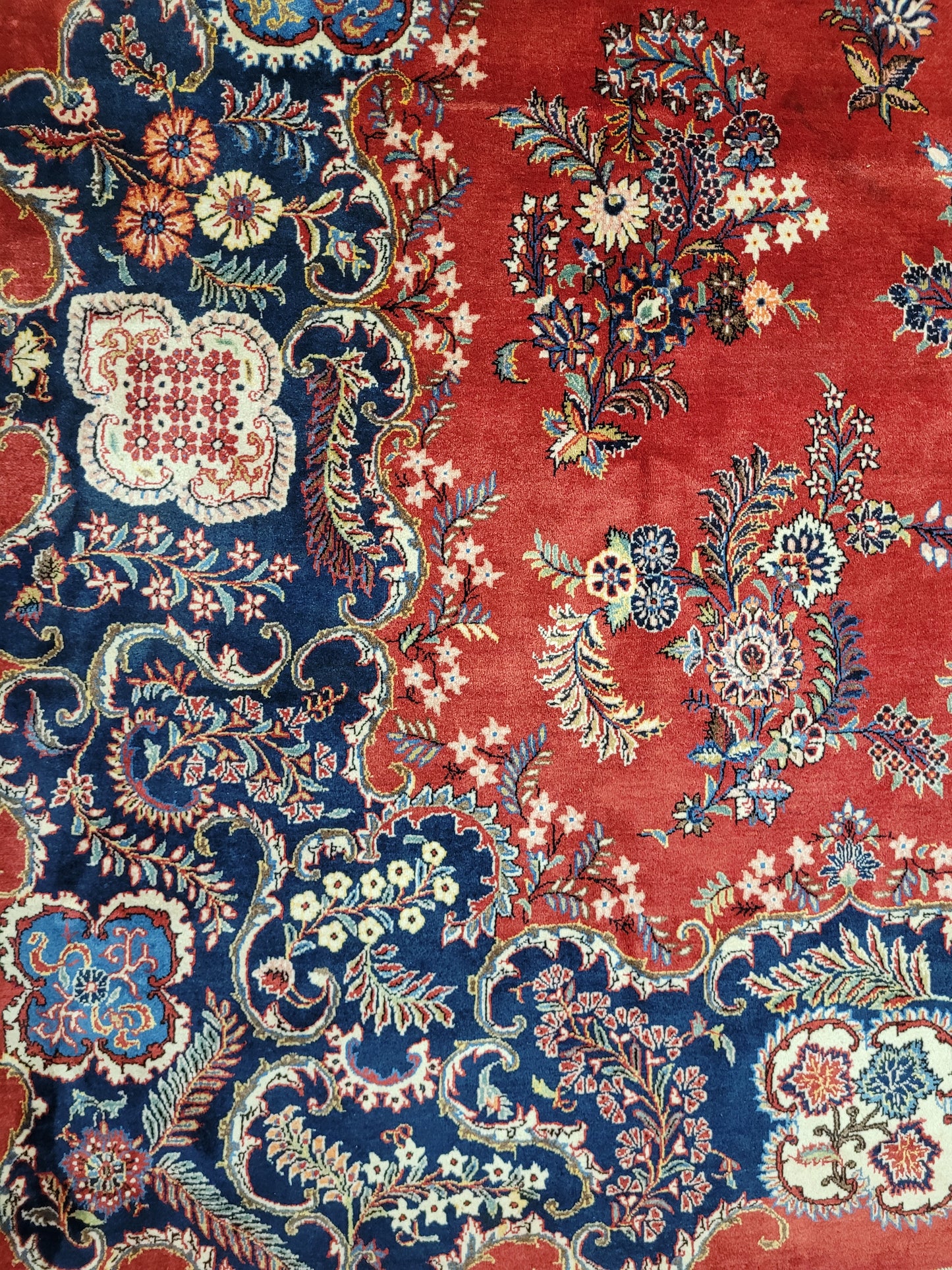 Keschan Teppich 415x320 cm Korkwolle florales Medaillon Design